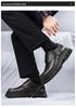 Men's Spring Casual Leather Derby Shoes with Thick, Lightweight Sole for Height Increase