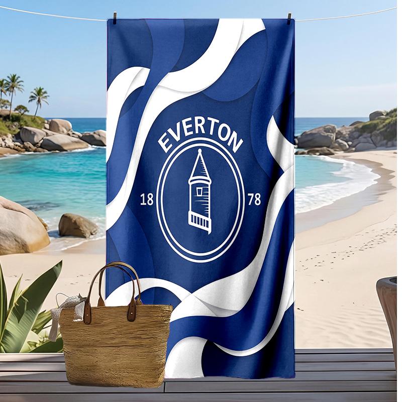 Everton Football Print Beach Towel, Large Soft Quick Dry Towel for Beach Camping Swimming