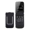 0,66" Mini Flip Mobiltelefon Minste klapptelefon FM Trådløs Bluetooth 3.0 Oppringer Handsfree Øretelefon Enkelt SIM-kort telefon