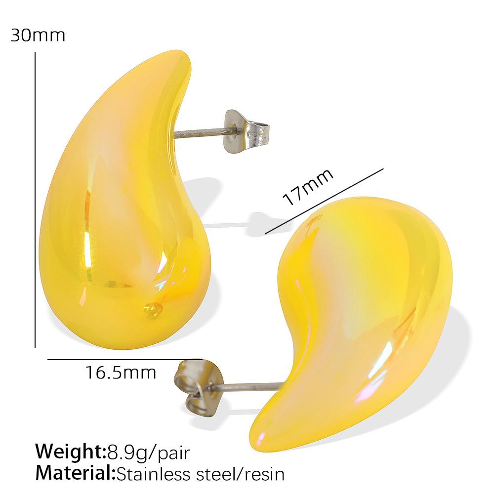 Gradually Change Color Hollow Water Drop Earrings Fashionable And Trendy Simple Chubby Water Drop Earrings Female Niche