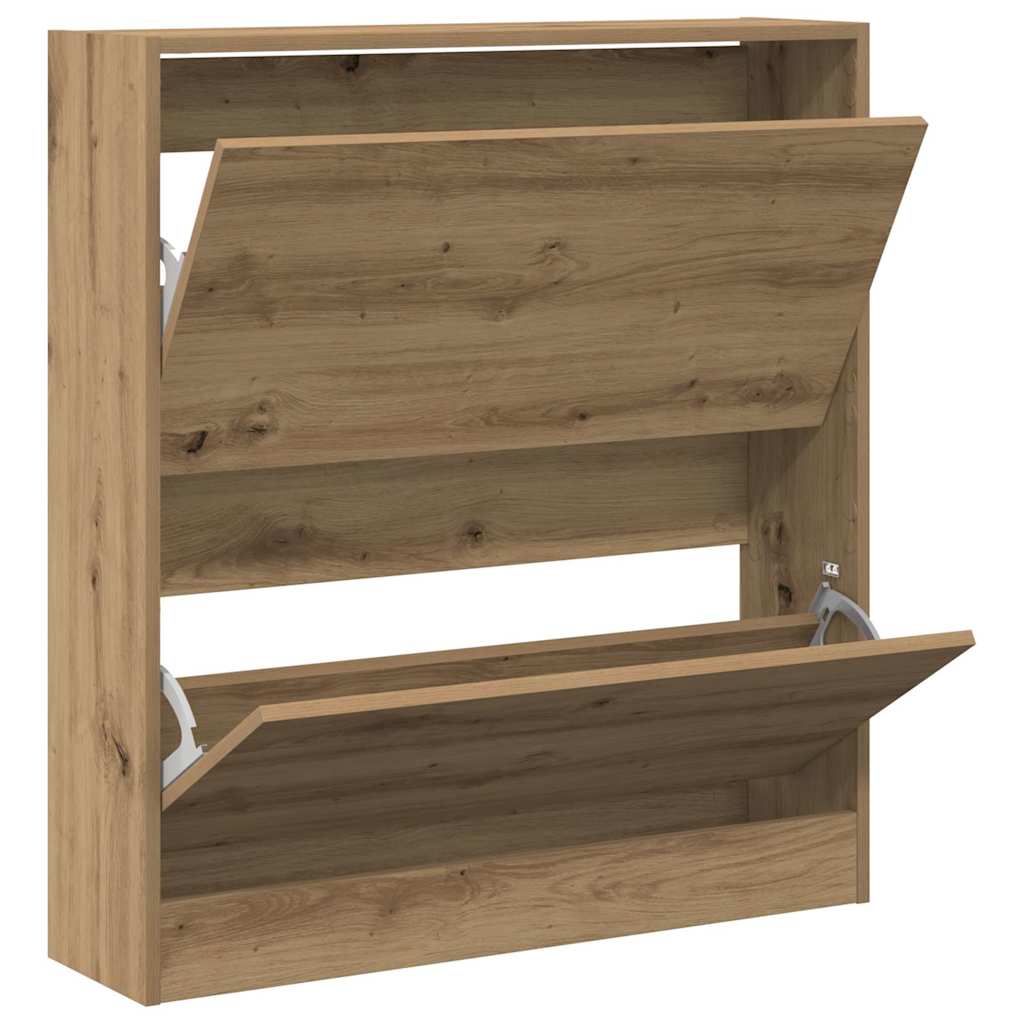 Shoe Cabinet Smoked Oak 80 x 21 x 87.5 cm Engineered Wood