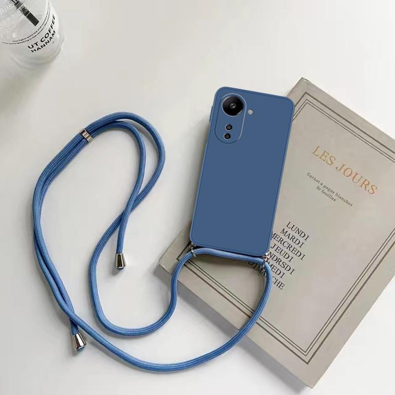 Náhrdelník Crossbody Popruh Šňůrka Silikonové Pouzdro Pro OPPO A80 5g A3 Pro 5g Globální CPH2639 Měkký Lanyard Zadní Kryt Fundas