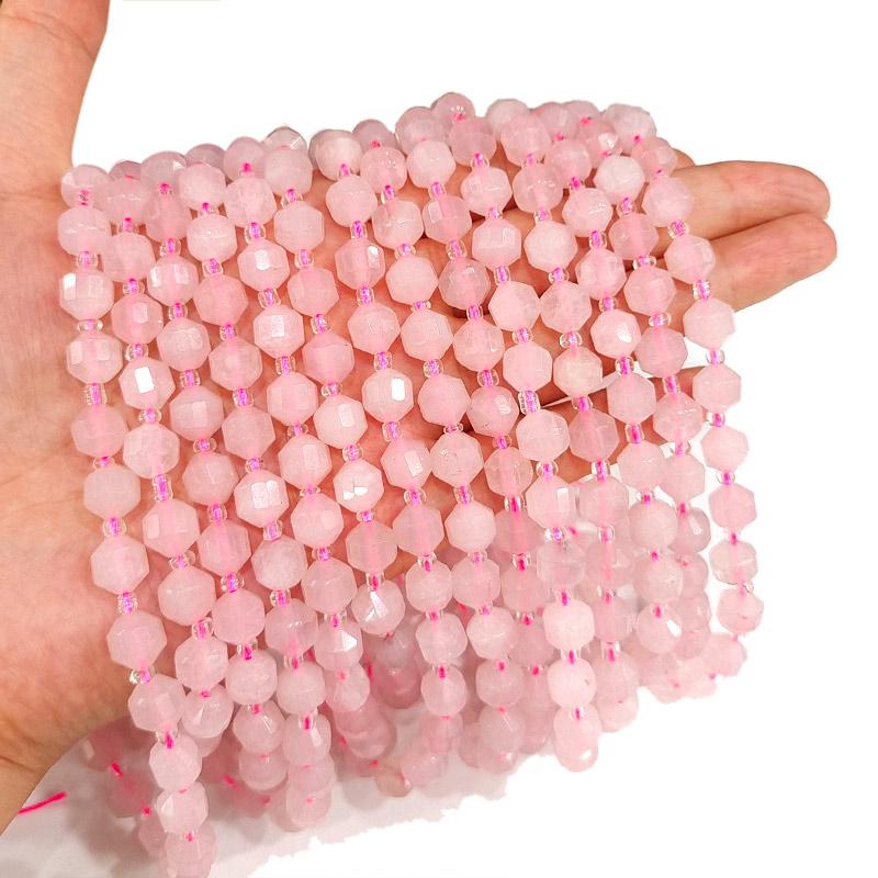 

1String 8mm Natural Stone Beads Irregular Shaped Cut Surface Beads For Jewelry Bracelet Making Diy Fashion Necklace Gift