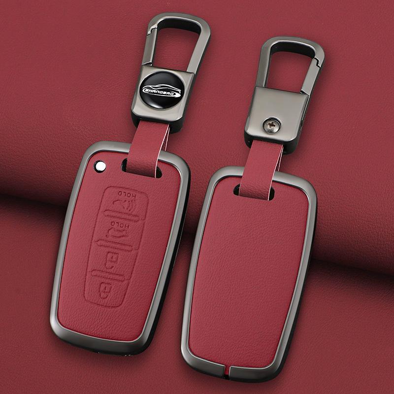 Car Key Case Cover For Hyundai Genesis Coupe Sonata Ix35 For Kia Forte Sportage K2 K5 Zinc Alloy Leather Protector Accessories