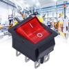 10Pcs Rocker Switch On/Off Red with Light 6‑Pin 2‑Level Power Supply KCD4 15A/250V