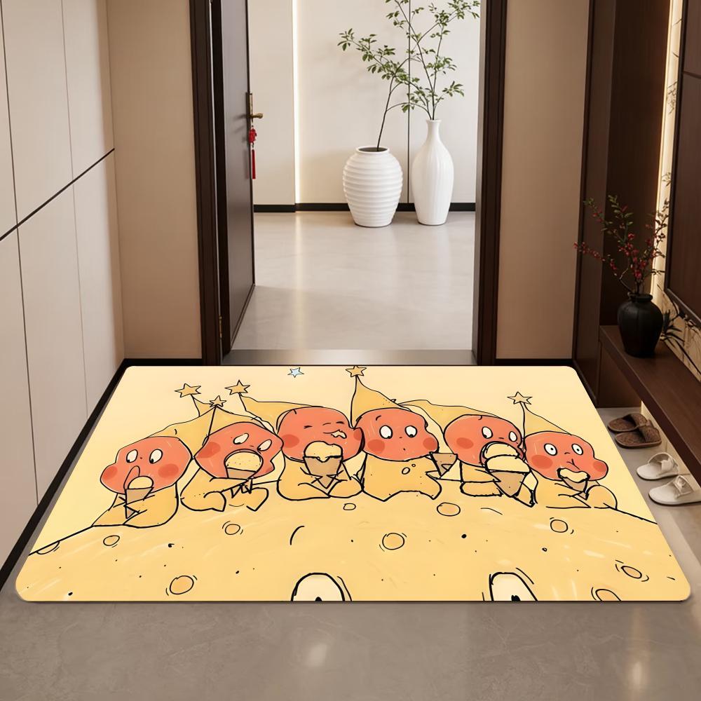 Anime T-twinkle Floor Mat Diatomite Bath Mat, Quick Dry Absorbent Non-Slip Door Mat