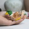 Mini Green-headed Duck Statue Handmade Desktop Ornament Wooden Duck Figure  Tabletop Display