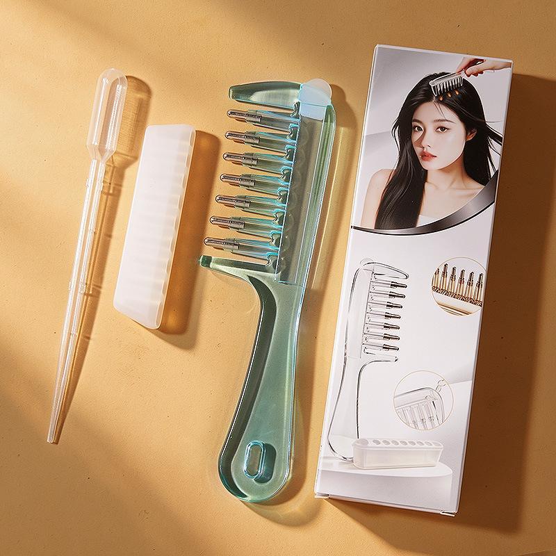 1 Set Wide-Tooth Massage Guide Liquid Comb Pc Hair Firming Applicator Anti-Static Portable Hairdressing Combs