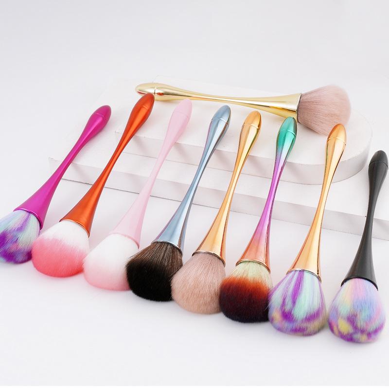Compact Multi-Color Soft Makeup Brush for Powder & Blush in High-Footed Cup Design