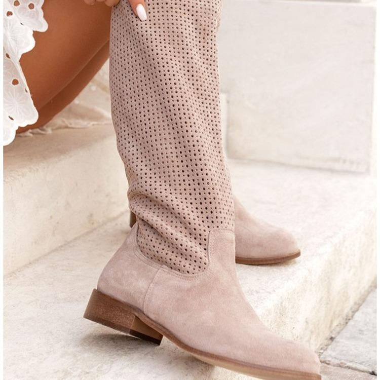 Dropshopping Winter New Casual Low-heeled Women's Boots Suede High Boots Women's