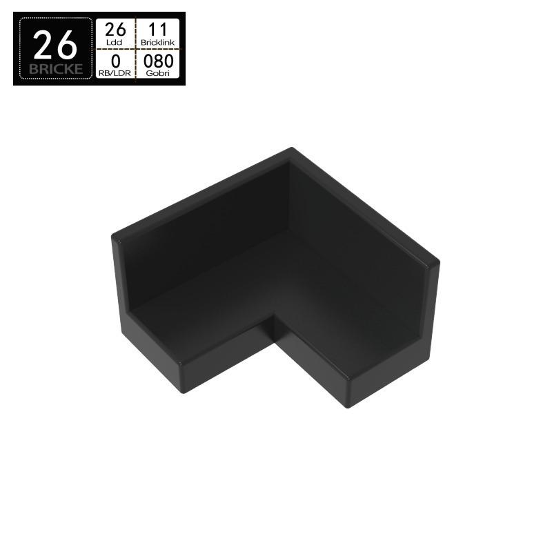 BRICKE 2x2x1 Corner Wall Plate, Compatible with Lego 91501 31959 Small Building Blocks