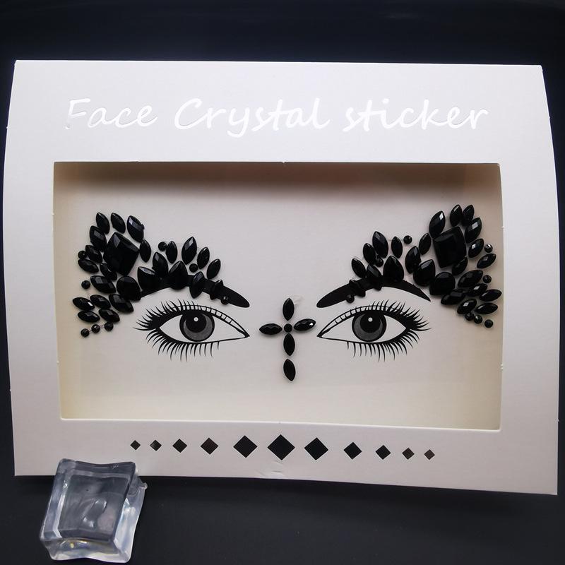 Cat Face Masquerade Rhinestone Stickers & DIY Jewelry Ring for Makeup