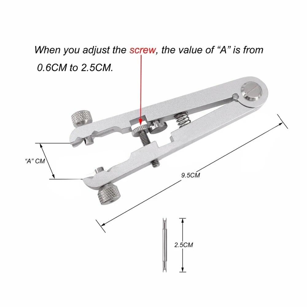 Clește de îndepărtare a benzii de ceas, bară de primăvară, curea de ceas din aliaj de aluminiu, instrument de reparare a îndepărtării, clește de reglare în formă de V, instrument de reparare
