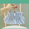 Pu Clutch Bag For Women With Embellished Rhinestones And Folded Design For Evening Events