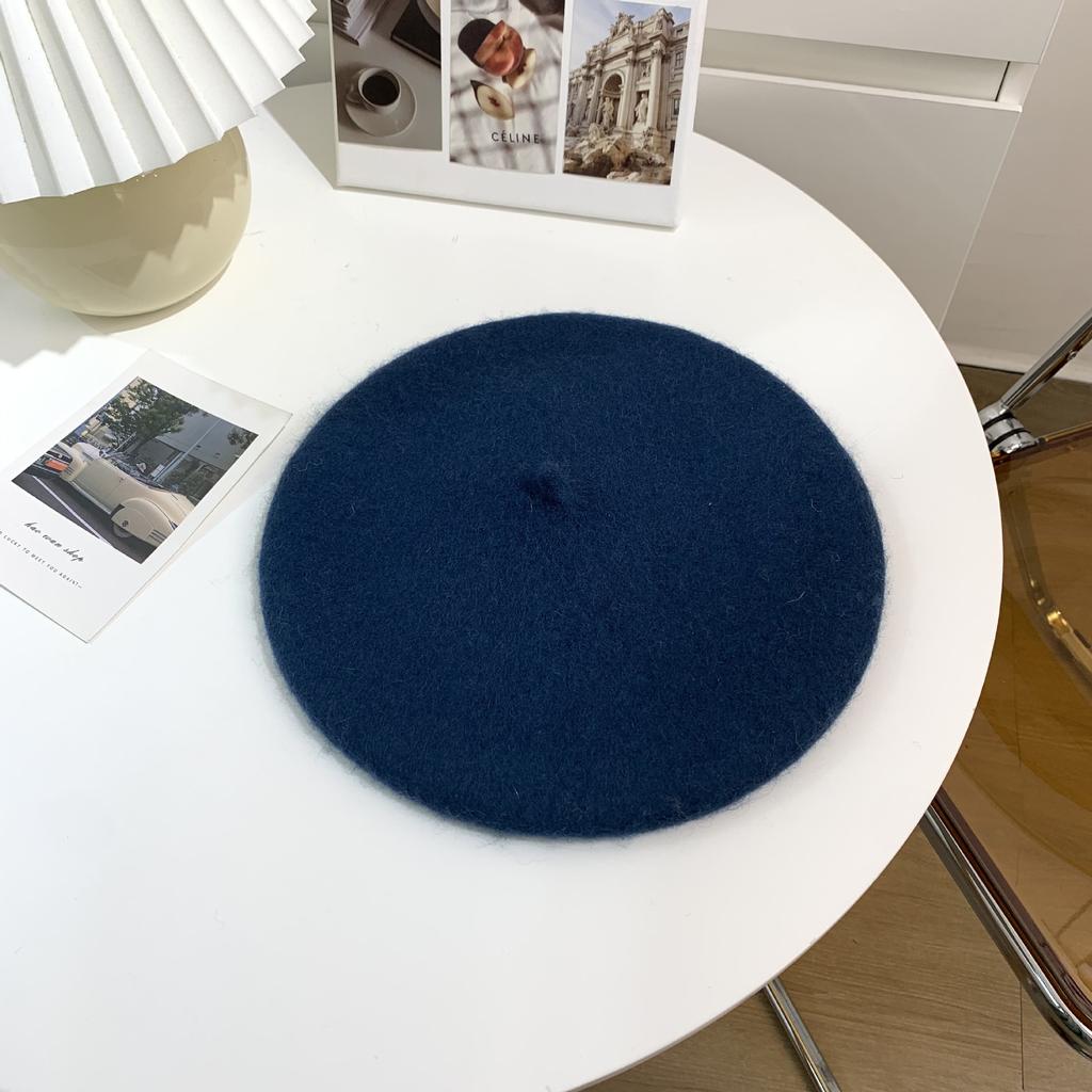 Woolen Beret Women Korean Versatile Hat Women Autumn and Winter Japanese Retro Candy Color Painter Hat
