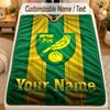 Flannel BlanketNorwich City Custom Name Text Personalized Soft Warm Throw Blanket Home Decor Gift