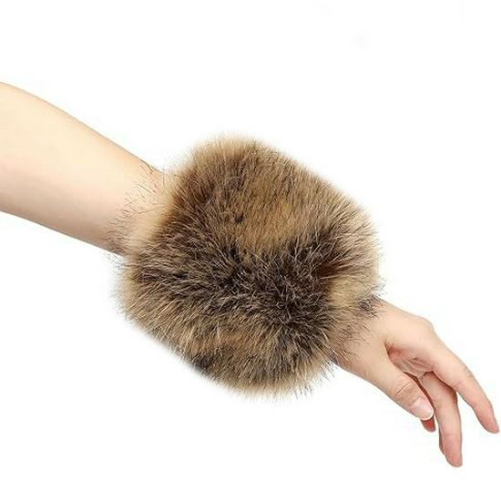 Plush Faux Fur Wrist Cuffs for Winter & Halloween Costumes