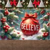 Festive Banner Red Theme Xmas Banner Holiday Banner Pine Branch For Home Decoration Mall Decoration Indoor Decor