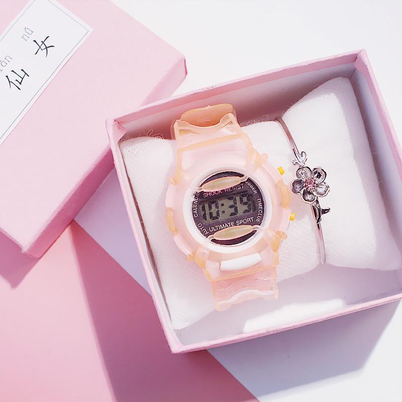 Ins – montre numérique pour enfants, montre étudiante, bracelet en Silicone coréen