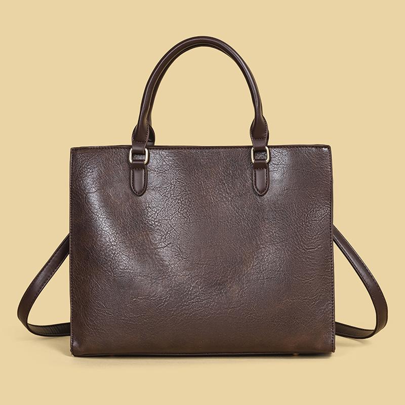 Faux Leather Small Handbag for Women, Large Capacity, Shoulder Bag, Solid Color