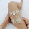Lace Flower Rhinestone Pearl Wedding Garter Belt Sexy Bridal White Thigh Garter Ring Women Wedding Party Fashion Accessory