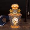 Elegant Chinese Ceramic Craft with Enamel Detailing Desk Ornament for Home Decoration and Gift Giving