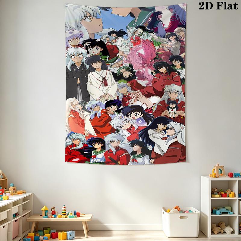Inuyasha Timeless Adventures Tapestry Wallmounted Fashion Print Home Decor Wall Covering Decoration Homestay Soft Decoration Tapestry