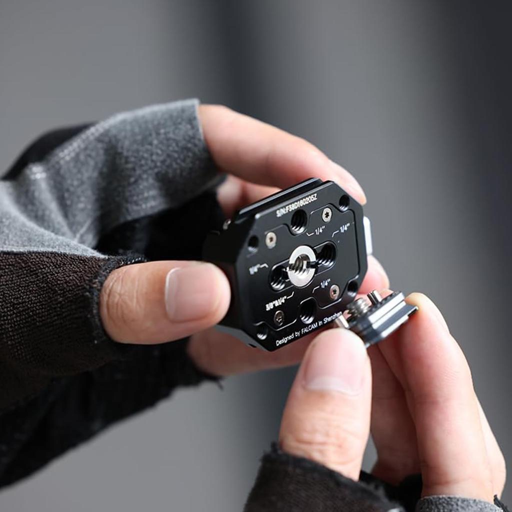 Kingeeker FALCAM F38 Quick Release Plate 38mm Aluminum QR Multi-Hole Kit 1/4 3/8 Screw Compatible with Sony Canon DSLR Camera Gimbal Tripod Slider