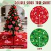 Double-Sided 36in/91.44cm Tree Skirt - -Themed Decor (Phrase & Patterns), Tie Closure, Ideal For Christmas/Seasonal Home Decor, Festive Tree Base Cov