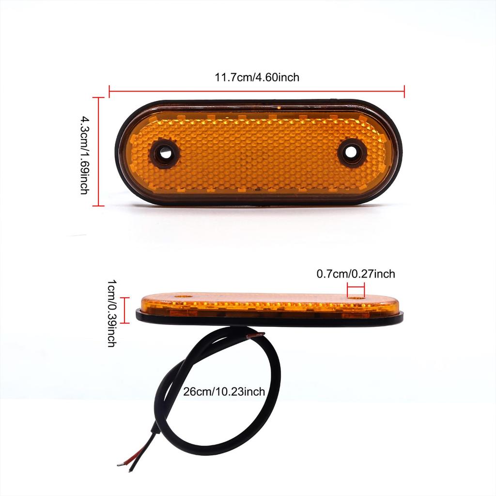 Aoling Truck LED Side 24V Amber Side 24V Marker M7 Markers, Markers, Lamps, 4-Pack