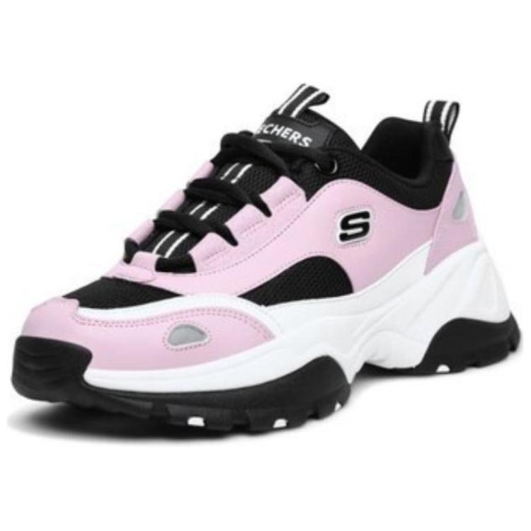 Skechers Kozmiks Fashion Comfortable Low-Top Dad Shoes Women sneaker White Pink 88888327-PKBK