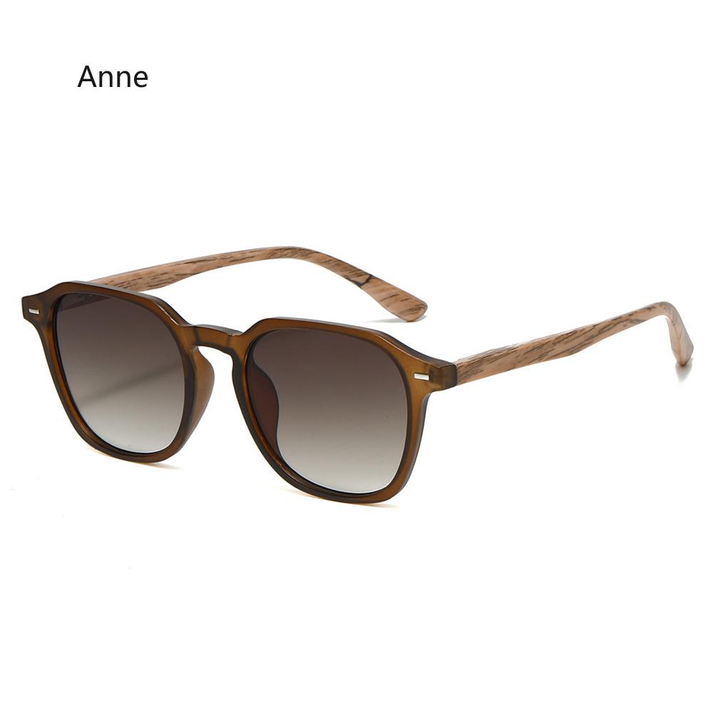 Retro Rivet Square Sunglasses Wood Grain Sun Glasses Shades UV400 Gafas De Sol
