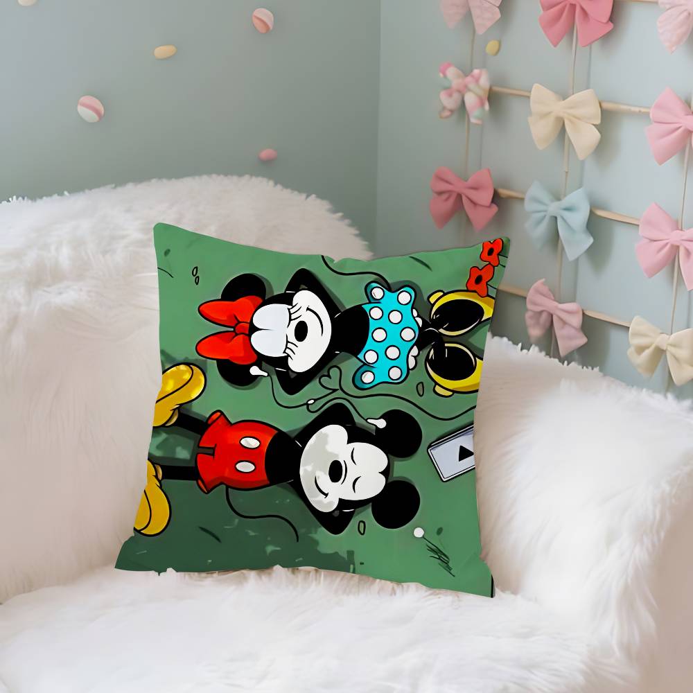 Mickey And Friends Case Plush Fabric Soft Pillowcase Double Sided Print Cushion Cover Household Gifts