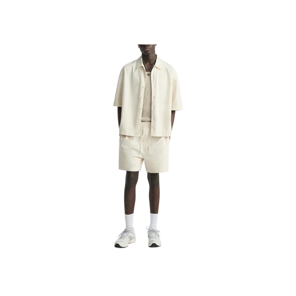 Zara Comfortable Solid Color Versatile Lace-Up Casual Shorts Men Shorts Faded-White 04877310251-36
