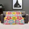 Fashion M-Mary Quant Throw Kid-Friendly Flannel Throw Blanket Soft Warm Anti-Static Washable All Season