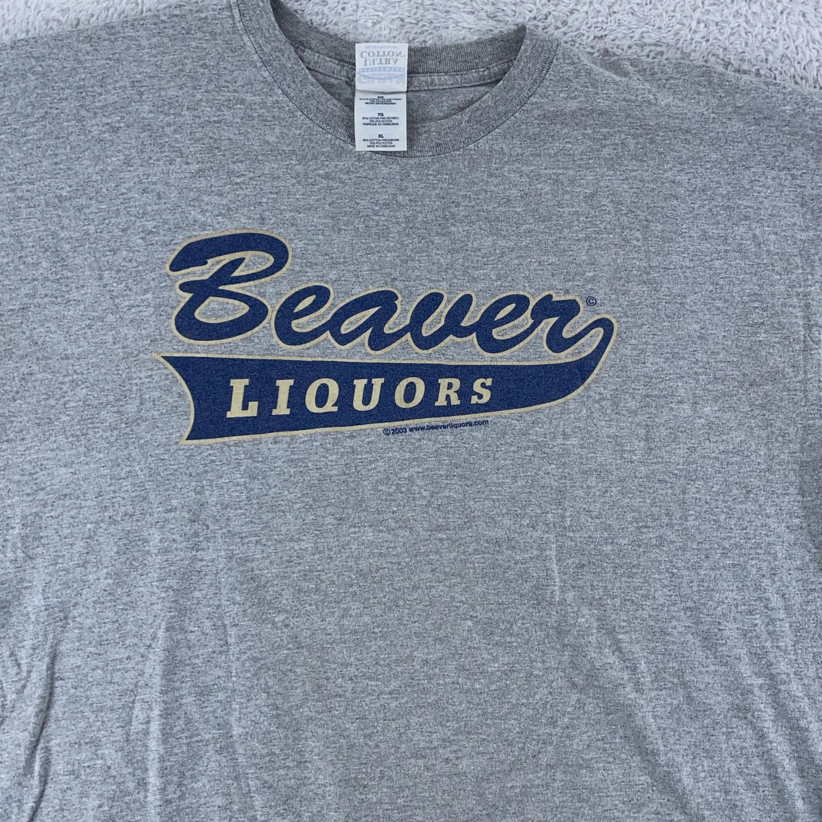 Vintage Beaver Liquors Shirt L/XL Funny Beer Store Graphic Tee Colorado 2XL