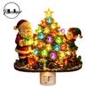 Resin Christmas Tree Light Santa Elf Decorative Plug-in Night Light, Wall Indoor Holiday Lighting Nightlight, Vintage Xmas Ornament for Bedroom