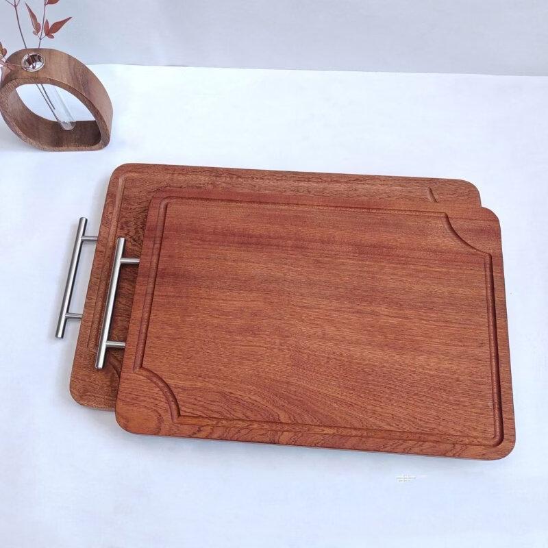 Wenge Wood Cutting Board with Stainless Steel Handle