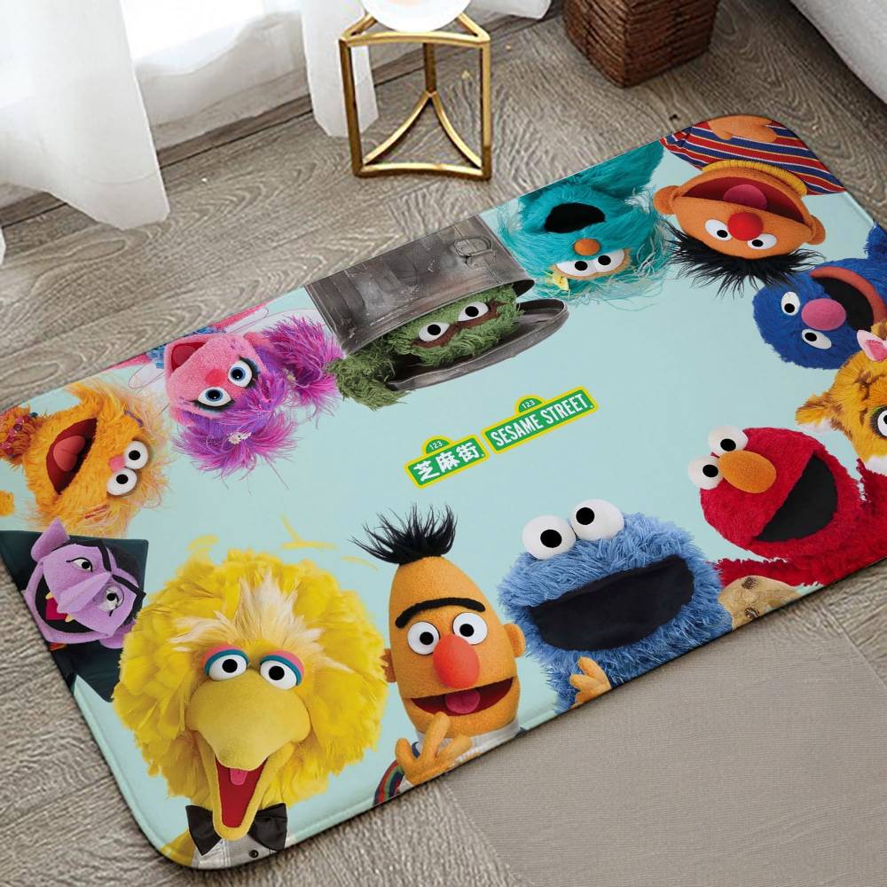 Cookies-ELMO-Sesame Street Carpet Bathroom Anti-slip Mat Home Decoration Mat Entrance Door Mat Scratch-resistant Door Mat