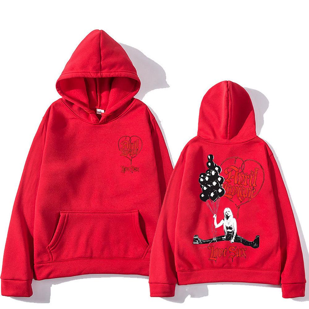 

Sudaderas Hooded Avril Lavigne for Autumn/Winter Hip Hop Soft Sweatshirts Long-sleeved Fashion Clothes Ropa Mujer Casual Hoody jackets Anime Hoodie XS（old） красный