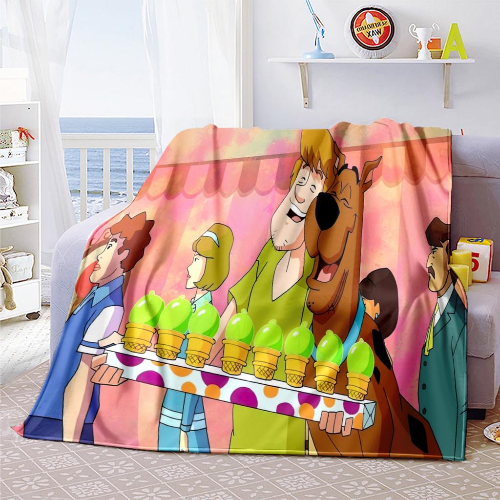 Halloween fantasy comedy adventure cartoon movie Scooby-Doo blanket soft home furnishing nap decoration four seasons warm Sherpa blanket U8