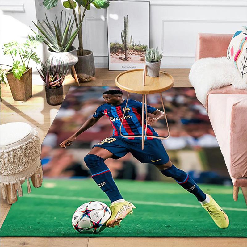 1pc Moroccan Football Player Rug, Office Carpet Indoor Outdoor Entrance Doormat, Non-Slip Soft And Comfortable, Living Room. DT70704