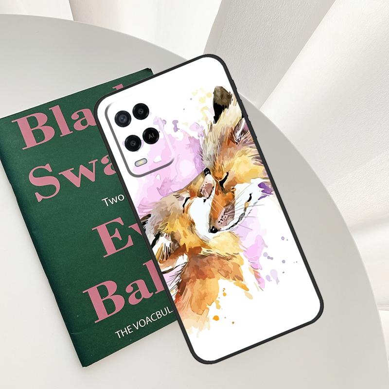Funny Red Fox Animal Case For Oppo A15 A16 A17 A52 A72 A76 A96 A54 A74 A94 A54S A57S A58 A78 A98 A57 A77 Cover