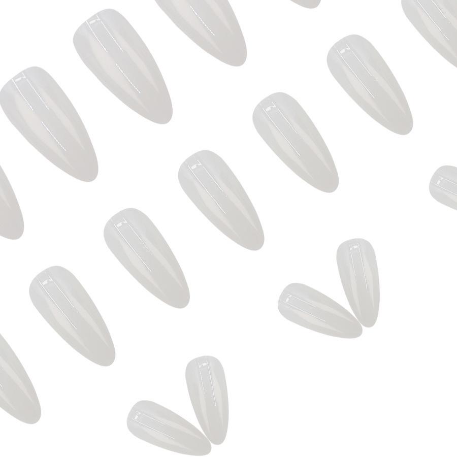 Moonlight White Translucent Detachable Medium-Length Nail Stickers