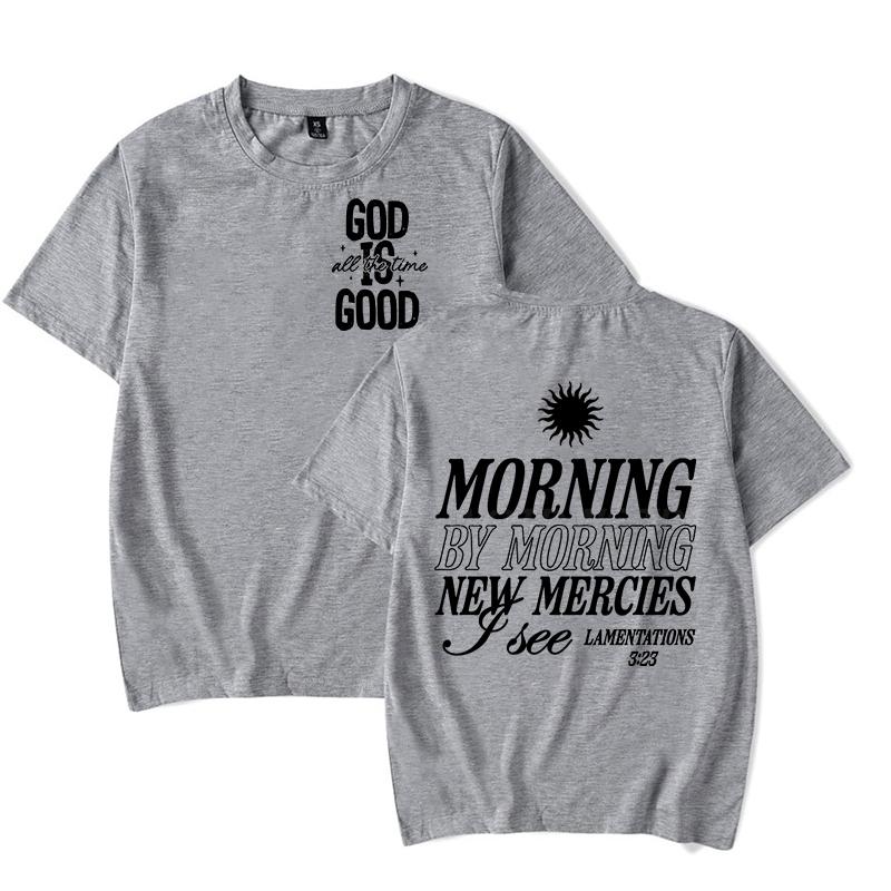 Christians Gift Faith Based TShirt Morning By Morning New Mercies I See Printed Tshirt Unisex Women God Is Good Christian Shirts S