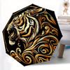 1pc Tiger Swirls Automatic Open/close, Heavy-Duty Iron Frame & 8-Rib Structure, Compact Folding Umbrella for Women/Men, All-Season Travel, Halloween a