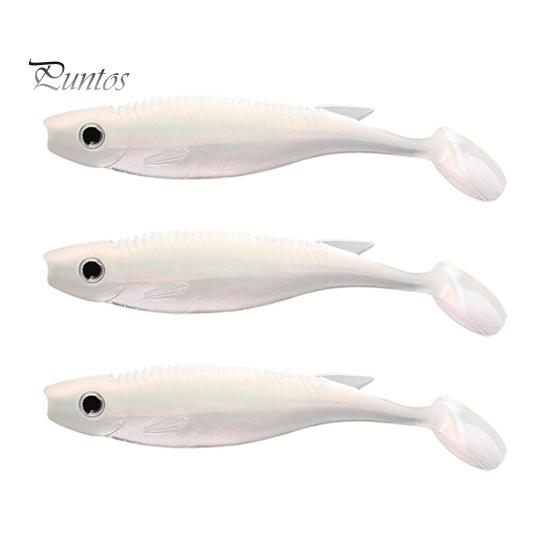 

3 шт. 7,5 см/2,6 г м’яка рибальська приманка з блискучим хвостом весла Реалістична біонічна барвиста силіконова штучна приманка Прісноводна морська риболовля F