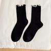 Ladies Spring and Autumn Sweet Solid Color Fungus Lace Ballet Wind Drum Pile Socks