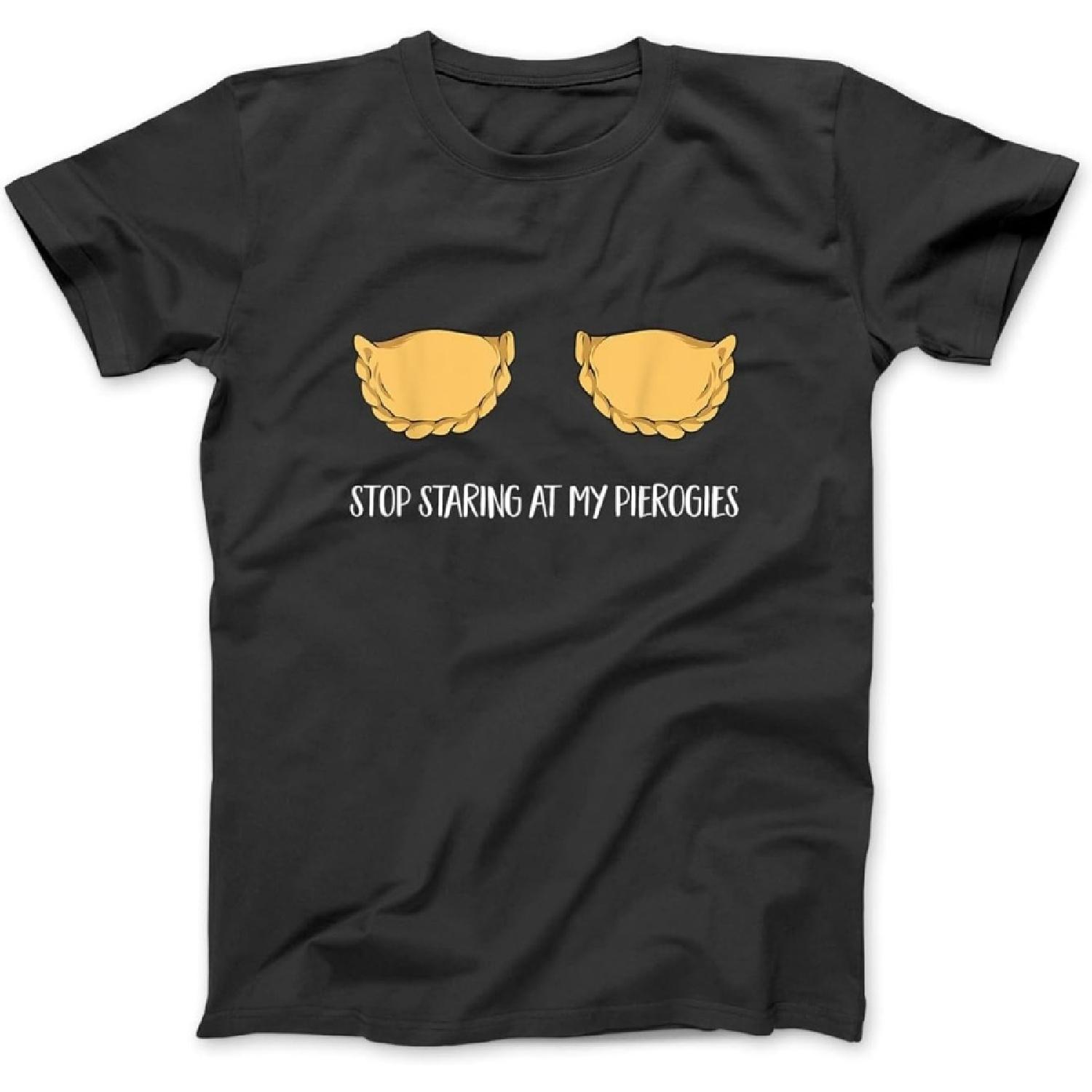 Polish Food Pierogi Stop Staring at My Pierogies T-Shirt WTE Men Women Longsleeve, Tanktop Hoodie Black S разноцветный