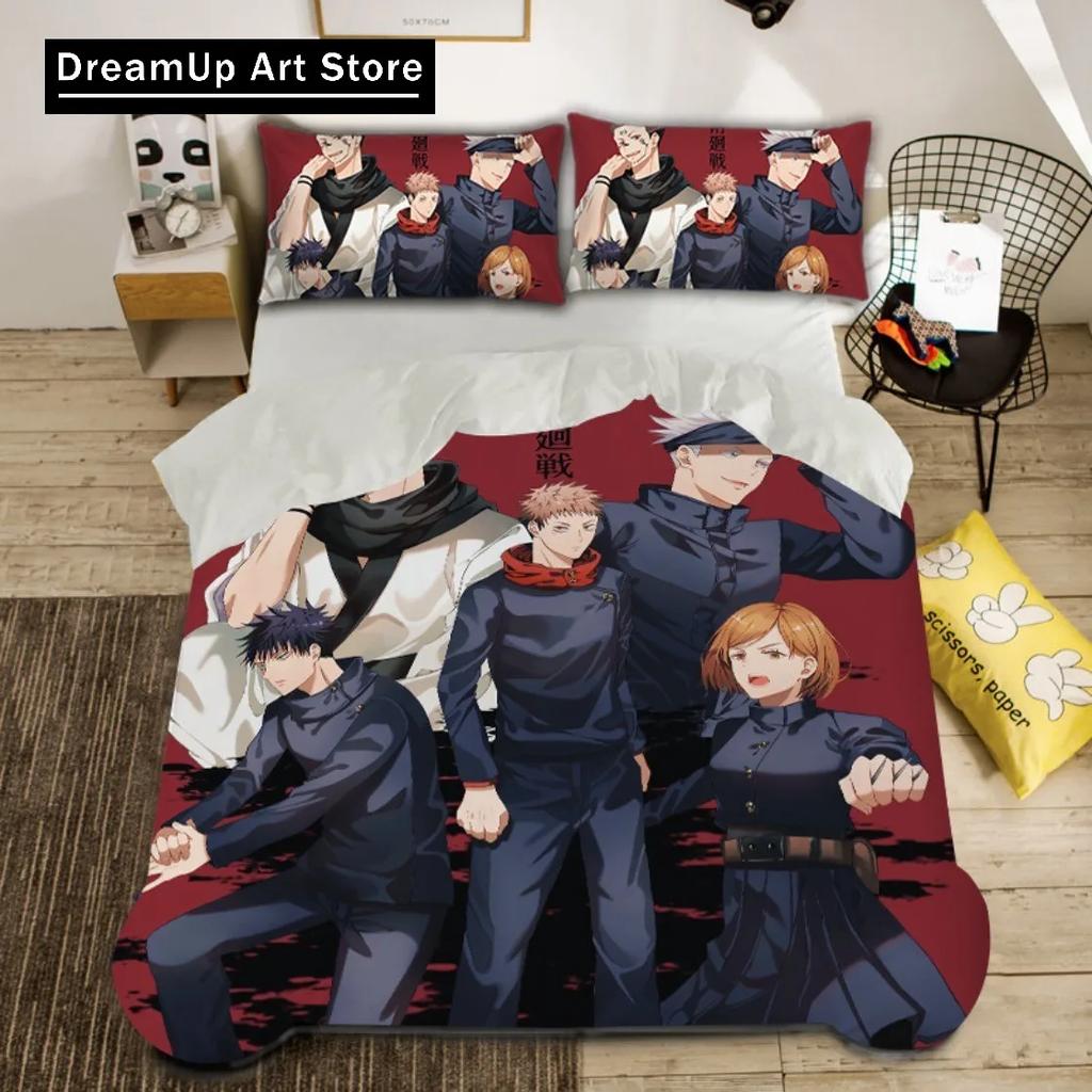 New Duvet Cover Pillowcase Bedding Set Anime Jujutsu Kaisen Adult Boy Girl Bedroom Decoration Children Single Double Large Size